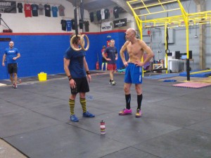 Training with beasts like these, including my husband! Real men wear pink, or stripey socks and take their shirts off and don't ever think women shouldn't be in THEIR gym